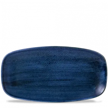 Plume Ultramarine Stonecast Chefs Oblong Plate – 13.875" X 7.375", Pack Of 6 1