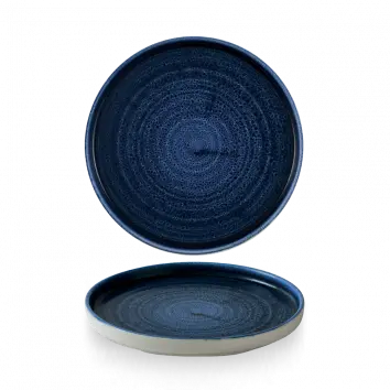 Plume Ultramarine Stonecast Walled Plate – 8.67", Pack Of 6 1