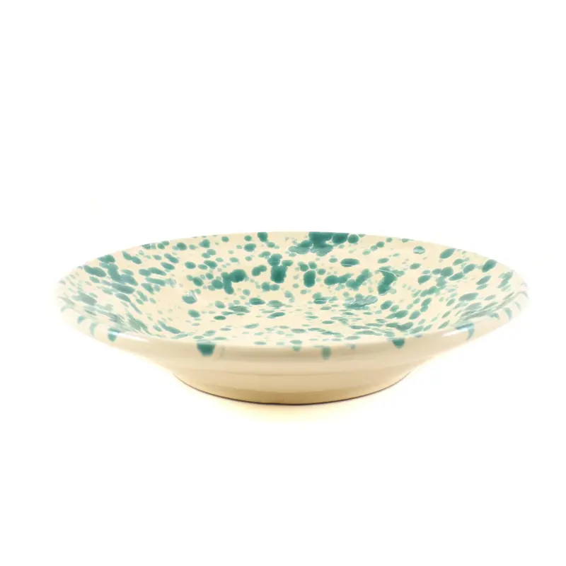 Puglia Aquamarine Splatter Pasta Bowl – Hand-Painted Ceramic, 29Cm 1