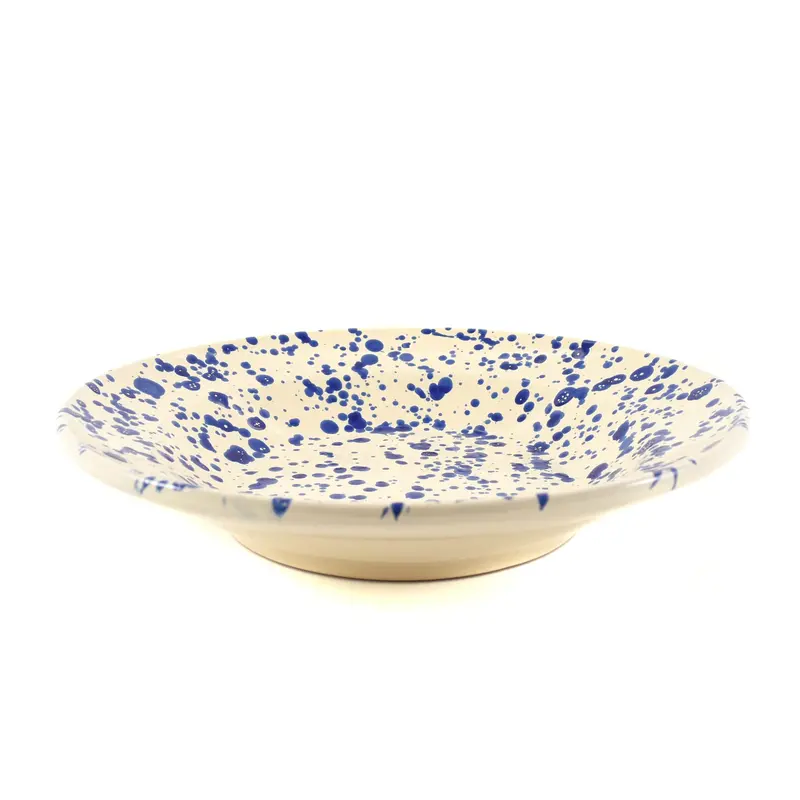Puglia Blue Splatter Ceramic Pasta Bowl – Handcrafted, 29Cm Diameter 1