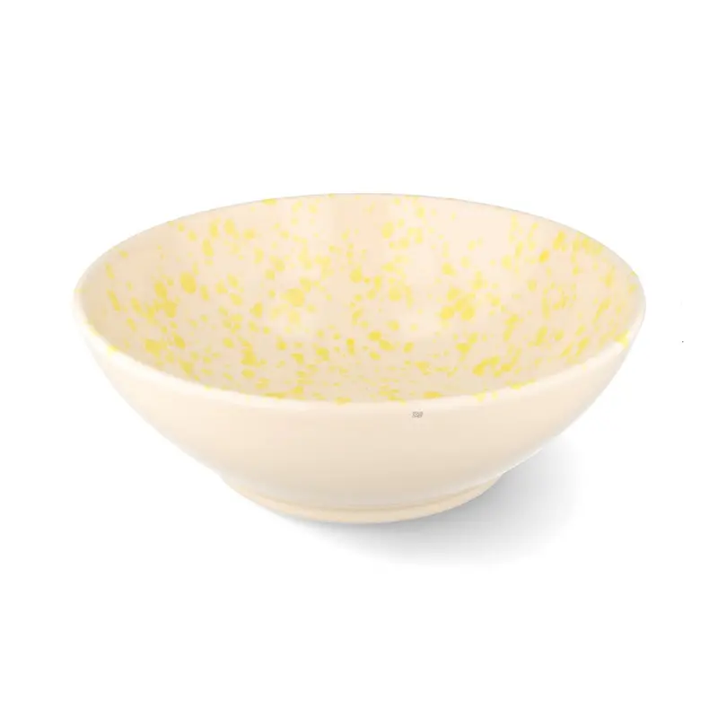 Puglia Bright Yellow Splatter Large Salad Bowl – 28Cm 1