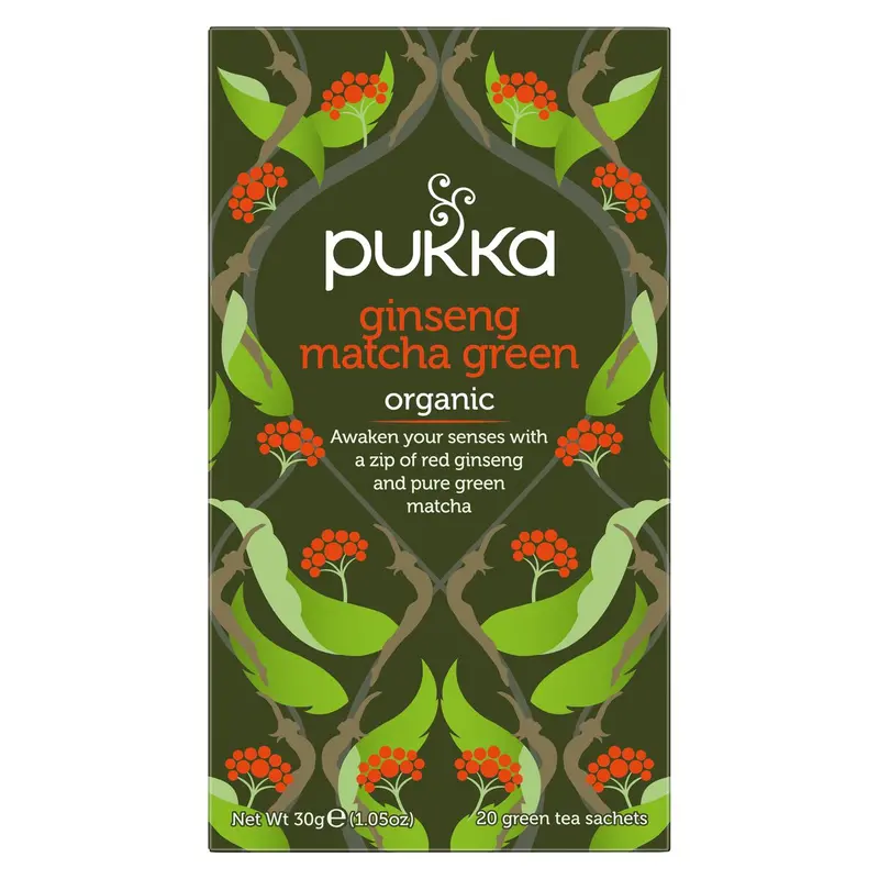 Pukka Ginseng Matcha Green Tea – 4 Packs × 20 Bags 1