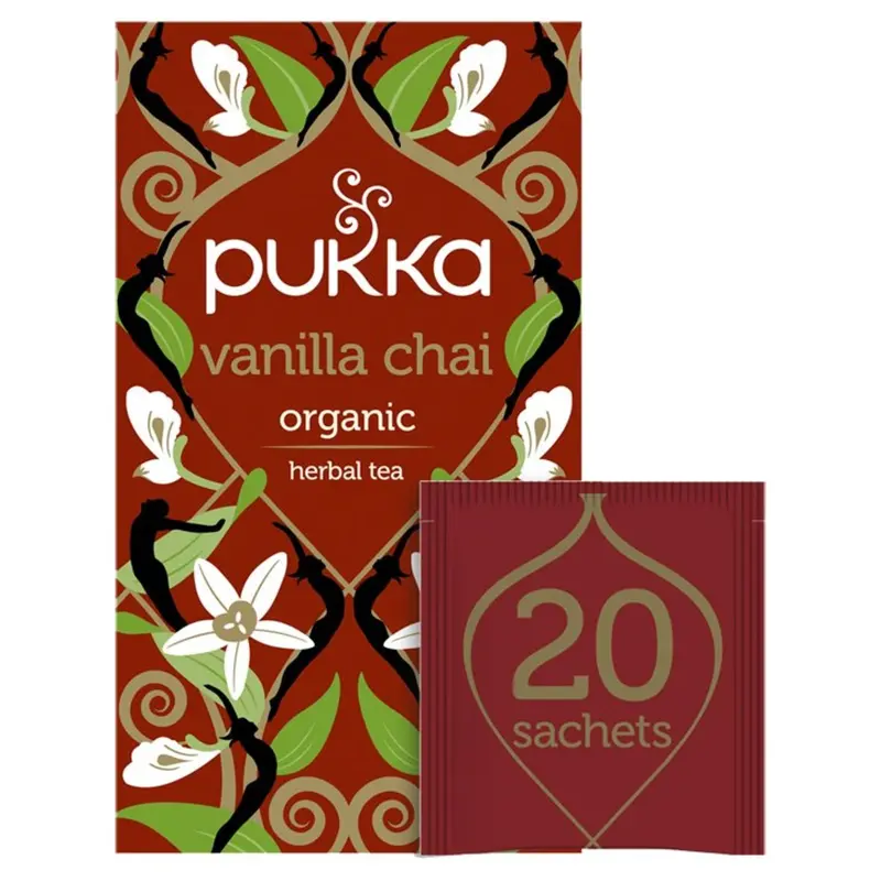 Pukka Organic Vanilla Chai Tea Bags – Pack Of 80 (20 Per Box, 4 Boxes) 1