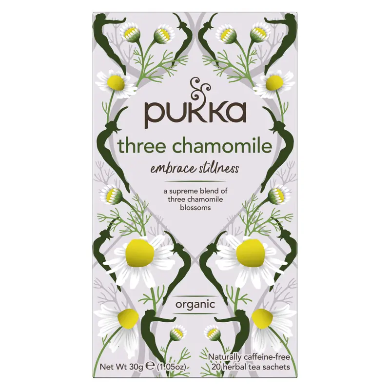 Pukka Three Chamomile Tea – Calming Organic Herbal Blend, 80 Bags (20 X 4) 1