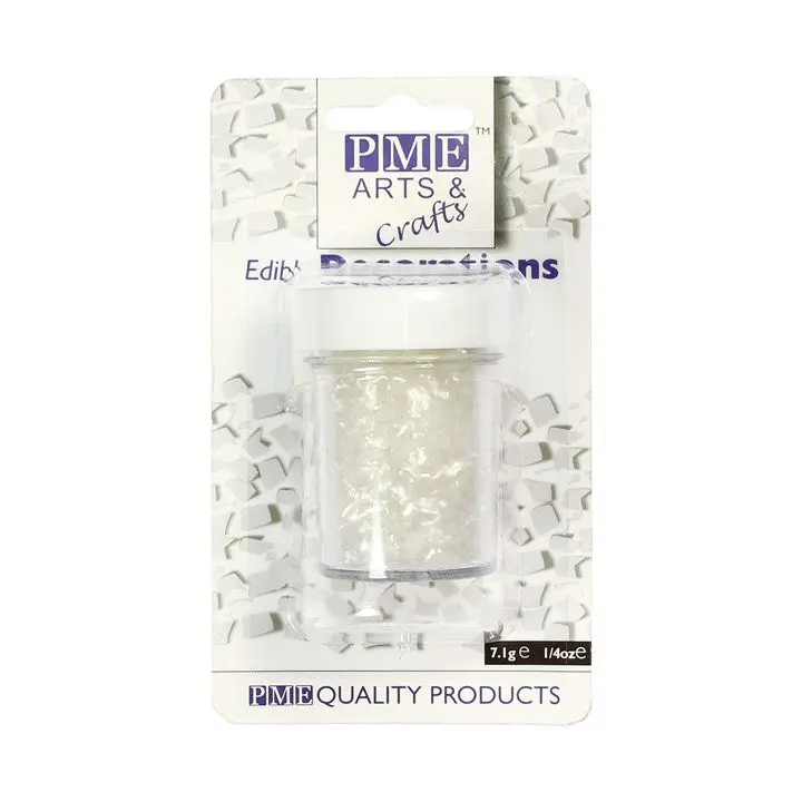 Pure White Edible Glitter Flakes For Elegant Dessert Accents 1