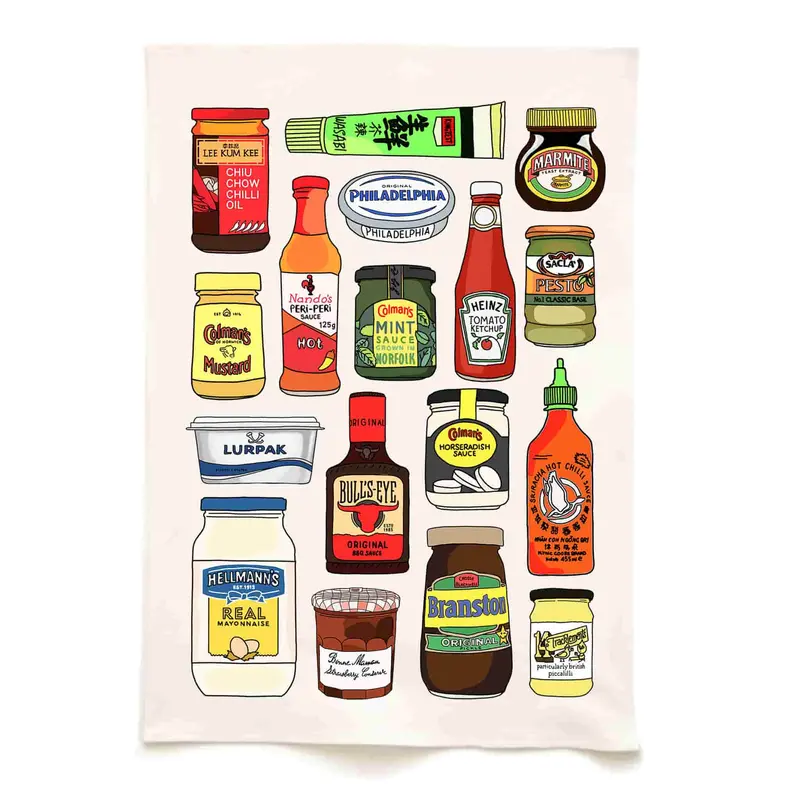 Quite Nice Condiments-Themed Organic Cotton Dish Towel 1