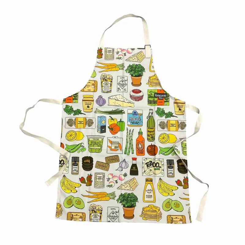 Quite Nice Foodie-Themed Cotton Apron – Vibrant Illustration Design 1