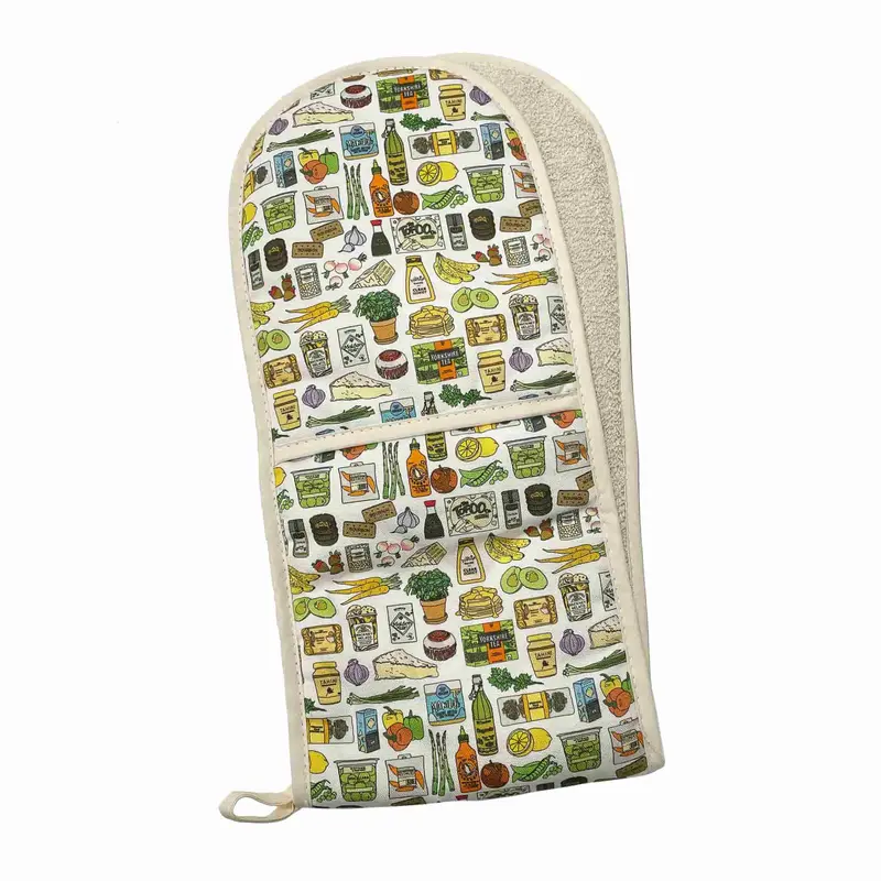 Quite Nice Organic Cotton Oven Glove – Colorful Culinary Motif 1