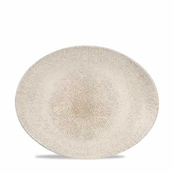 Raku Agate Grey Oval Coupe Plate – 10.625 X 9 Inch, Pack Of 12 1