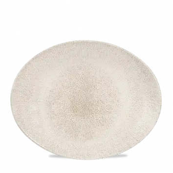 Raku Agate Grey Oval Coupe Platter – 12.5 X 10 Inch, Pack Of 12 1