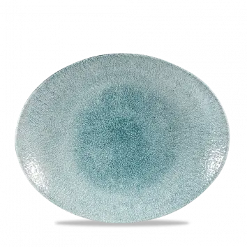 Raku Jade Green Orbit Oval Coupe Dish – 12.5 Inch Elegant Serving Plate, Pack Of 12 1