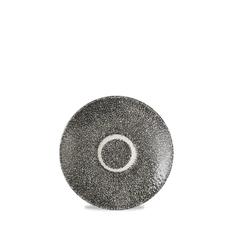 Raku Quartz Black Espresso Saucer – 4.5" Diameter, Pack Of 12 1