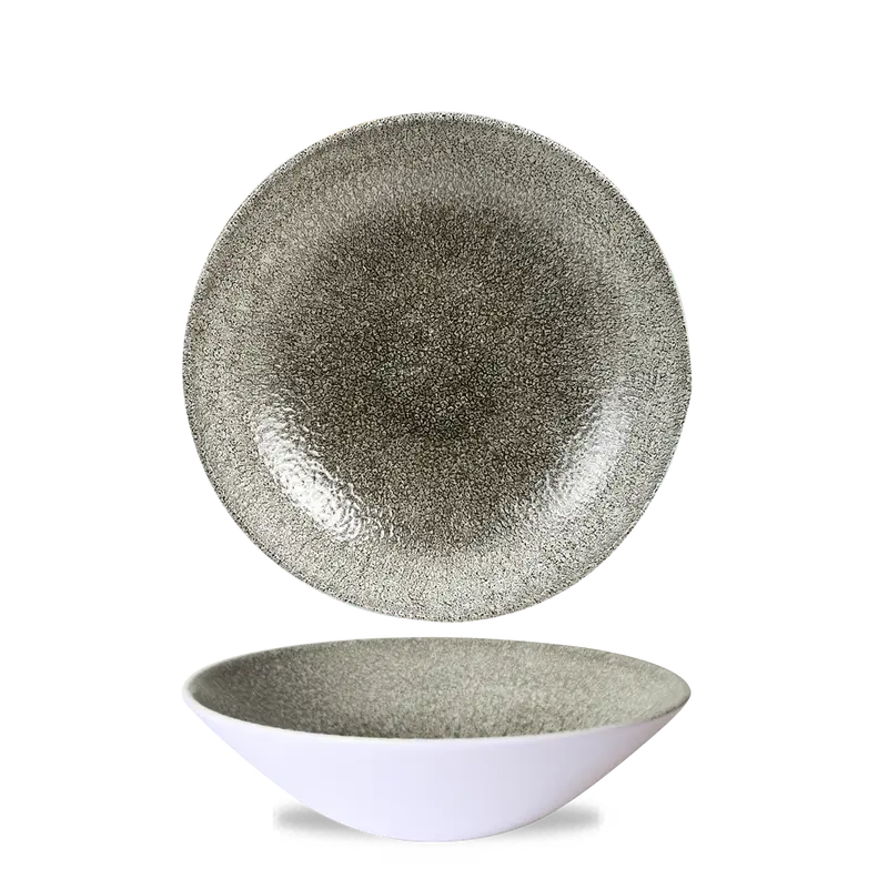 Raku Quartz Black Evolve Deep Coupe Bowl – 8.67" Diameter, Pack Of 6 1