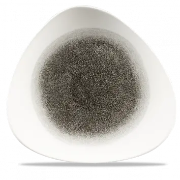 Raku Quartz Black Lotus Serving Plate – 12 Inch Statement Piece, Pack Of 6 1