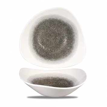 Raku Quartz Black Lotus-Shaped Bowl – 9 Inch Hand-Thrown Ceramic, Set Of 12 1