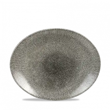 Raku Quartz Black Orbit Oval Coupe Dish – 10.625 Inch, Pack Of 12 1