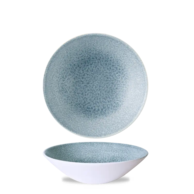 Raku Topaz Blue Evolve Deep Coupe Bowl – 7.5" Diameter, Pack Of 6 1