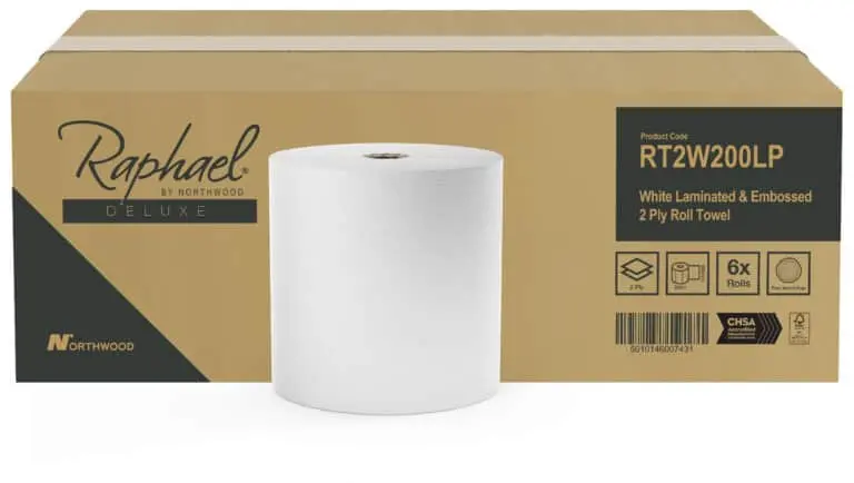 Raphael Rt2W200Lp White Laminated Embossed Roll Towel 1