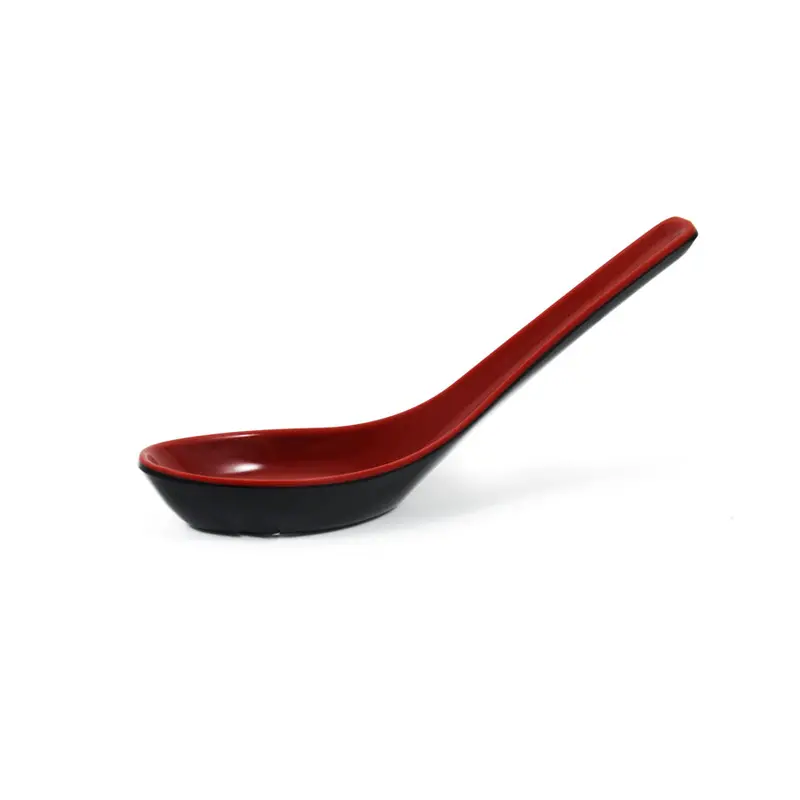 Red & Black Melamine Soup Spoon – Japanese Style 1