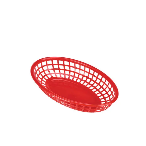 Red Fast-Food Basket – 23.5 X 15.4Cm Foldable Takeaway Container (6-Pack) 1