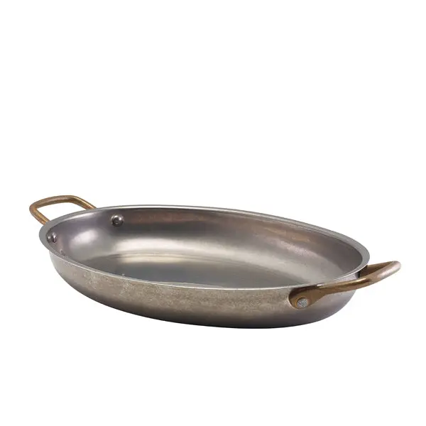 Retro Steel Oval Platter – 30 × 21Cm, Set Of 3 1