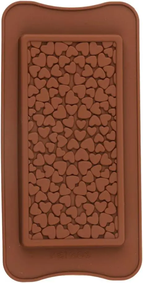 Romantic Heart-Embellished Chocolate Bar Silicone Mold 1