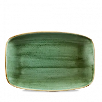Samphire Green Stonecast Oblong Chefs Plate – 12" X 7.8", Pack Of 6 1