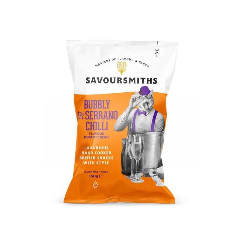 Savoursmiths Bubbly Cider & Serrano Chilli Crisps (150G) 1