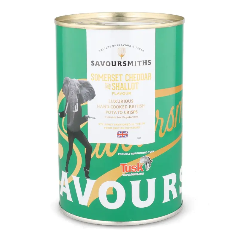 Savoursmiths Somerset Cheddar & Shallot Crisps – Gourmet Tin Pack (100G) 1