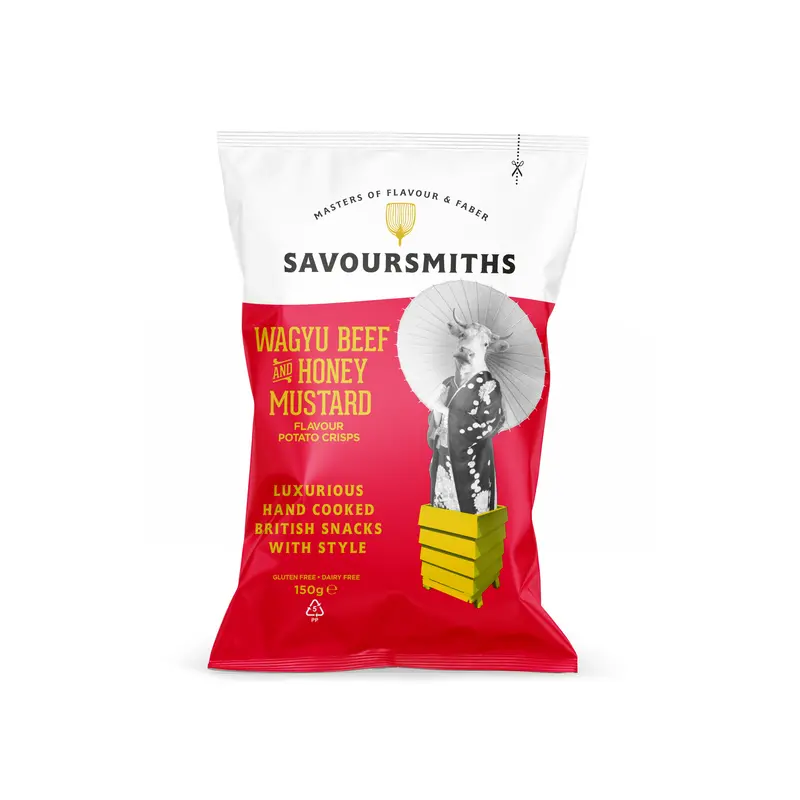 Savoursmiths Wagyu-Style Crisps – Honey & Mustard Flavor, 150G Bag 1
