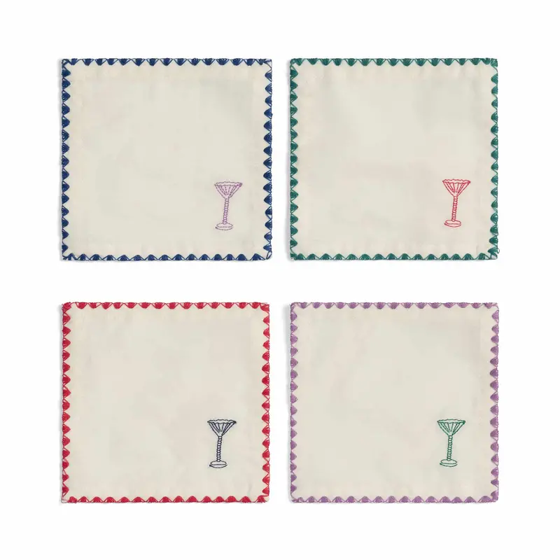 Set Of 4 Premium Cocktail Napkins For Drinks Service 1