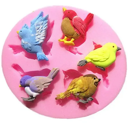 Set Of 5 Bird Silhouette Silicone Molds 1