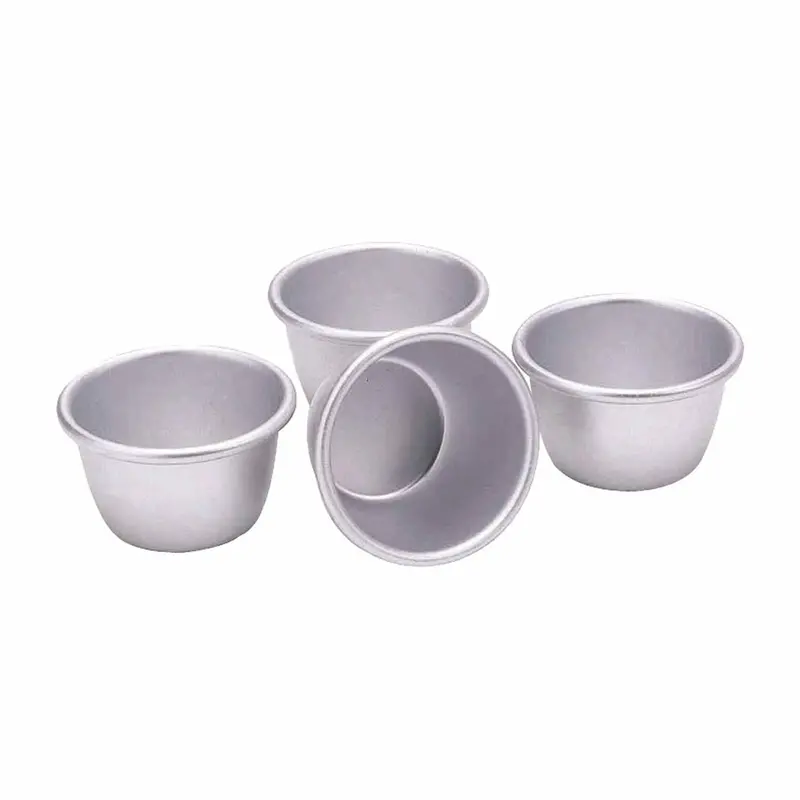 Set Of Four Anodised Aluminium Mini Pudding Moulds – Oven-Safe & Dishwasher-Friendly 1