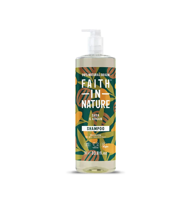 Shea & Argan Shampoo – Faith In Nature, 1L Hydrating Hair Wash 1