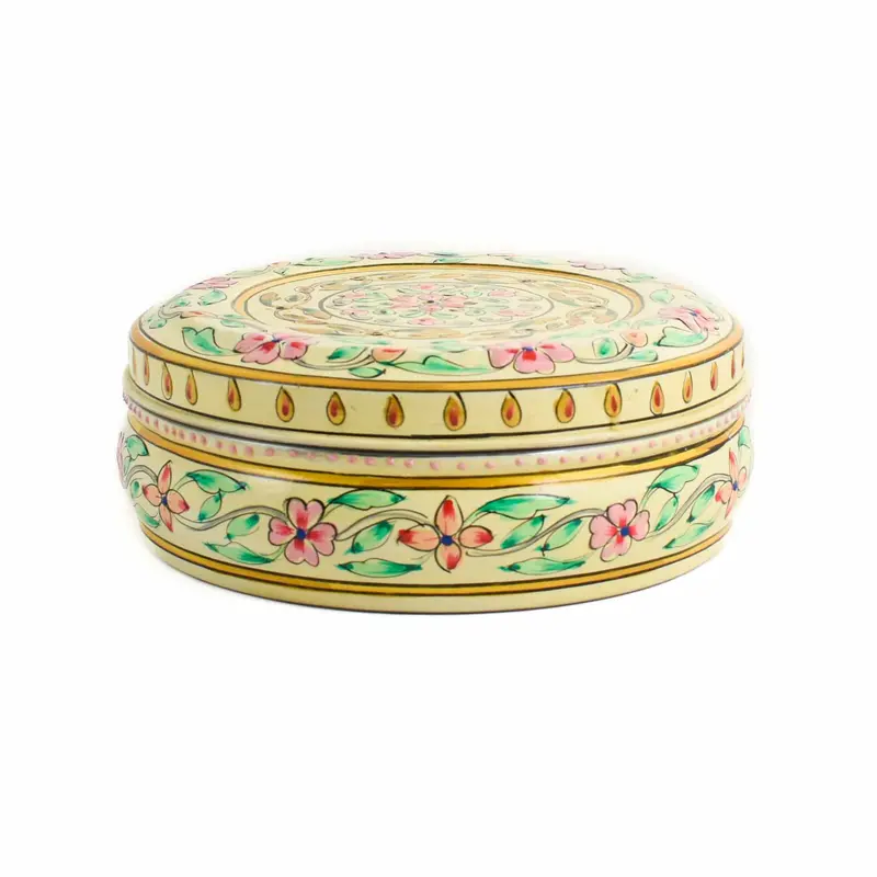 Single-Tier White Hand-Painted Tiffin Tin – 300Ml Serving Size 1