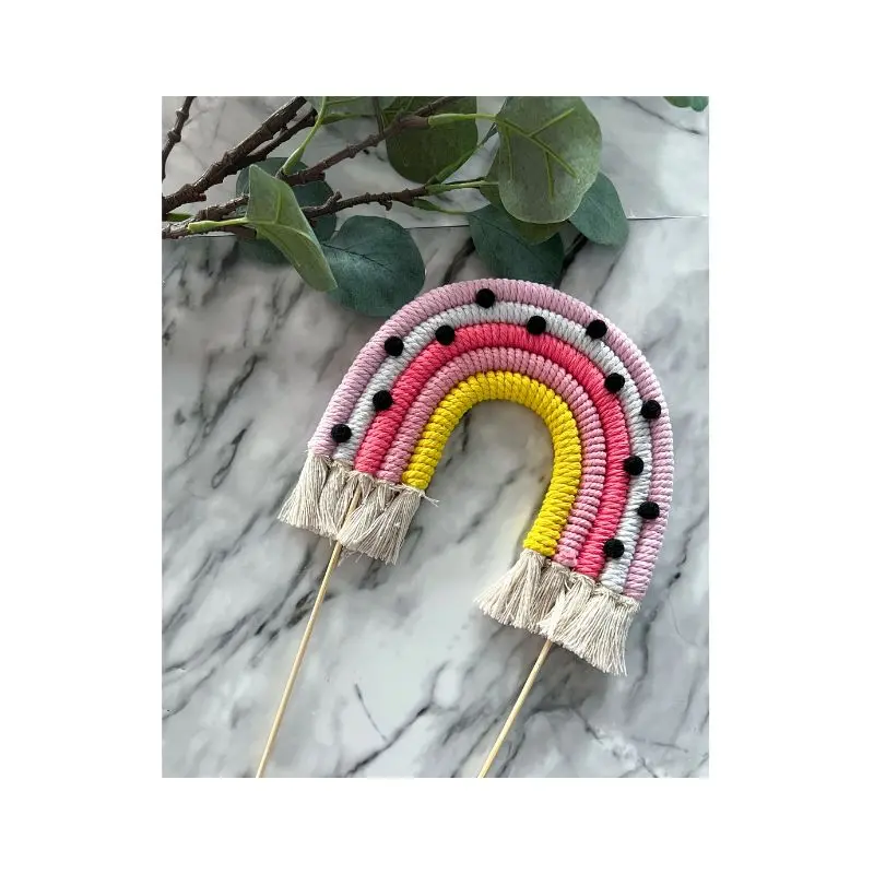 Sld Pastel Macramé Rainbow Cake Topper 1