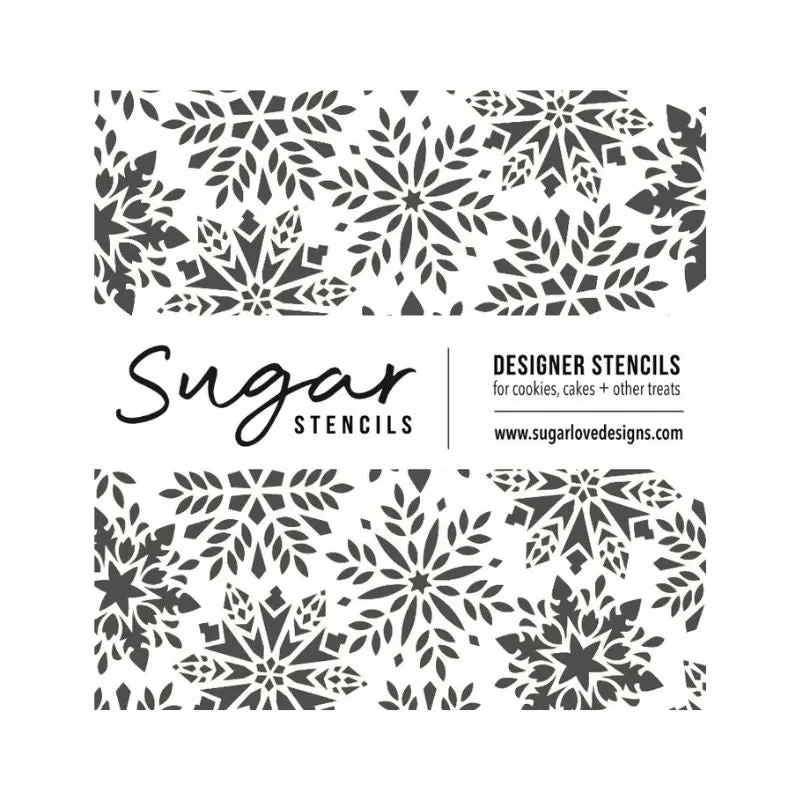 Snowflake Pattern Sugar Stencil For Icing And Fondant 1