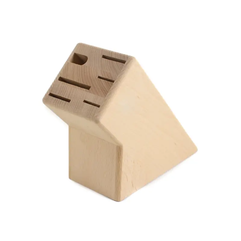 Solid Beechwood Knife Block – 5-Slot Modular Stand 1
