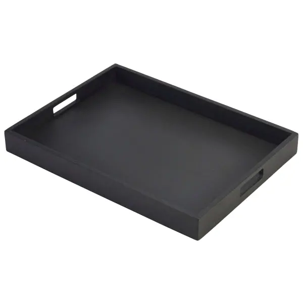 Solid Black Butler’S Tray – 44 X 32 X 4.5 Cm – Premium Serving Tray – Single Unit 1
