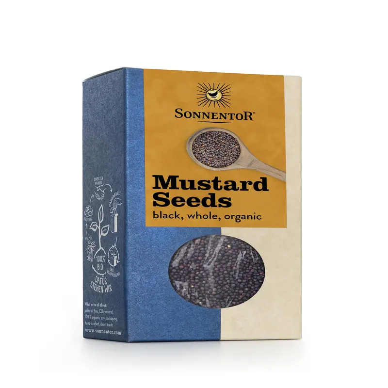Sonnentor Organic Black Mustard Seeds – Whole, 80G Jars (6-Pack) 1