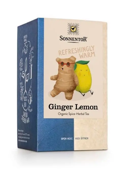 Sonnentor Organic Ginger & Lemon Zest Tea – 6 Boxes × 18 Herbal Tea Bags 1