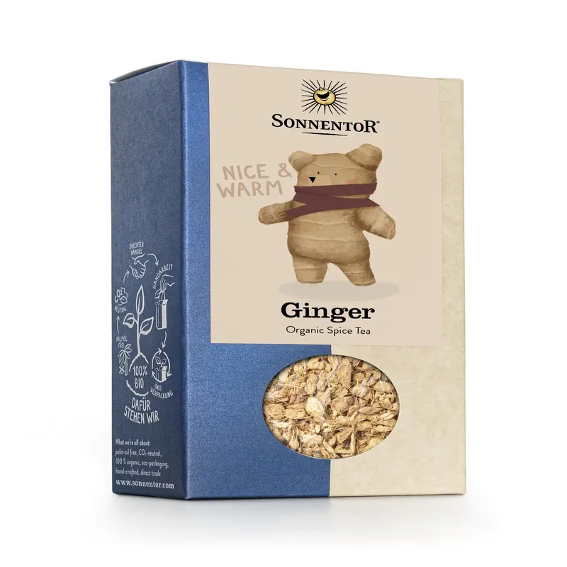 Sonnentor Organic Ginger Loose-Leaf Tea – 90G Pouches (6-Pack) 1