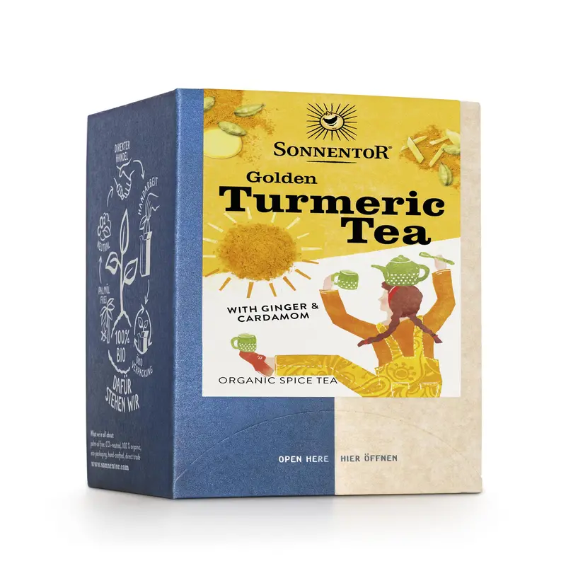 Sonnentor Organic Golden Turmeric Immunity Tea – 6 Boxes × 18 Herbal Tea Bags 1