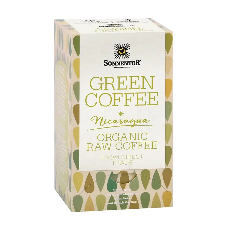 Sonnentor Organic Green Coffee Beans – Roasted & Ground, 54G Pouches (6-Pack) 1