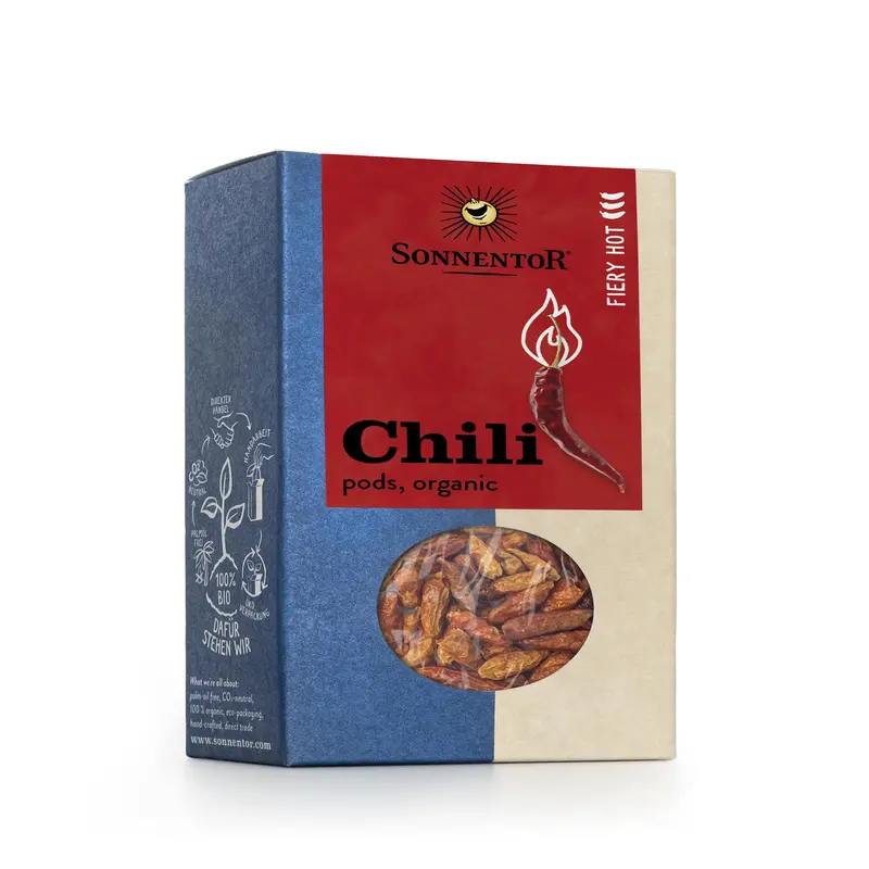 Sonnentor Organic Hot Chili Pods – 25G Packets (6-Pack) 1