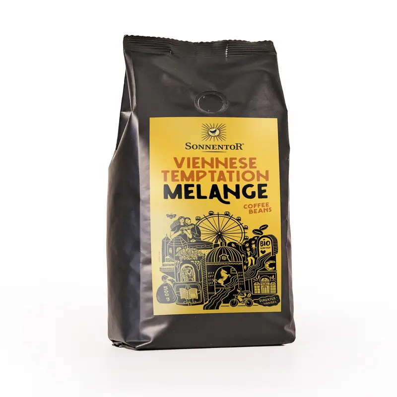 Sonnentor Organic Viennese Melange Whole Coffee Beans – 5 Bags × 500G 1