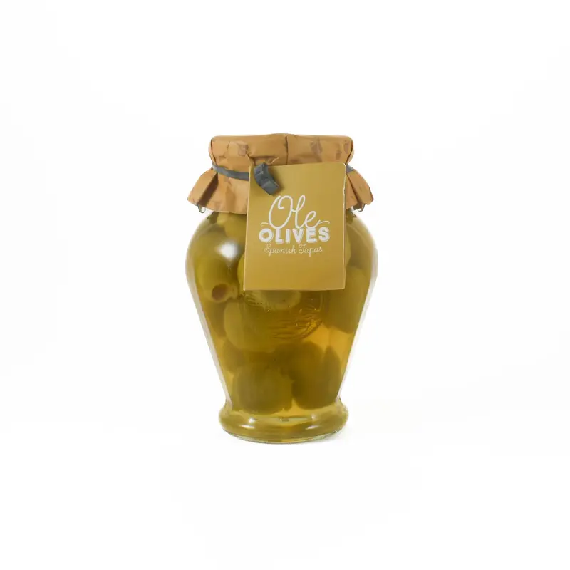 Spanish Gordal Olives Marinated In Garlic – 580Ml Jar 1