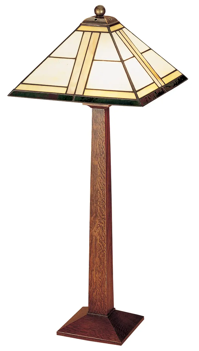 Square-Base Art Glass Table Lamp – Handcrafted Accent Lighting 1