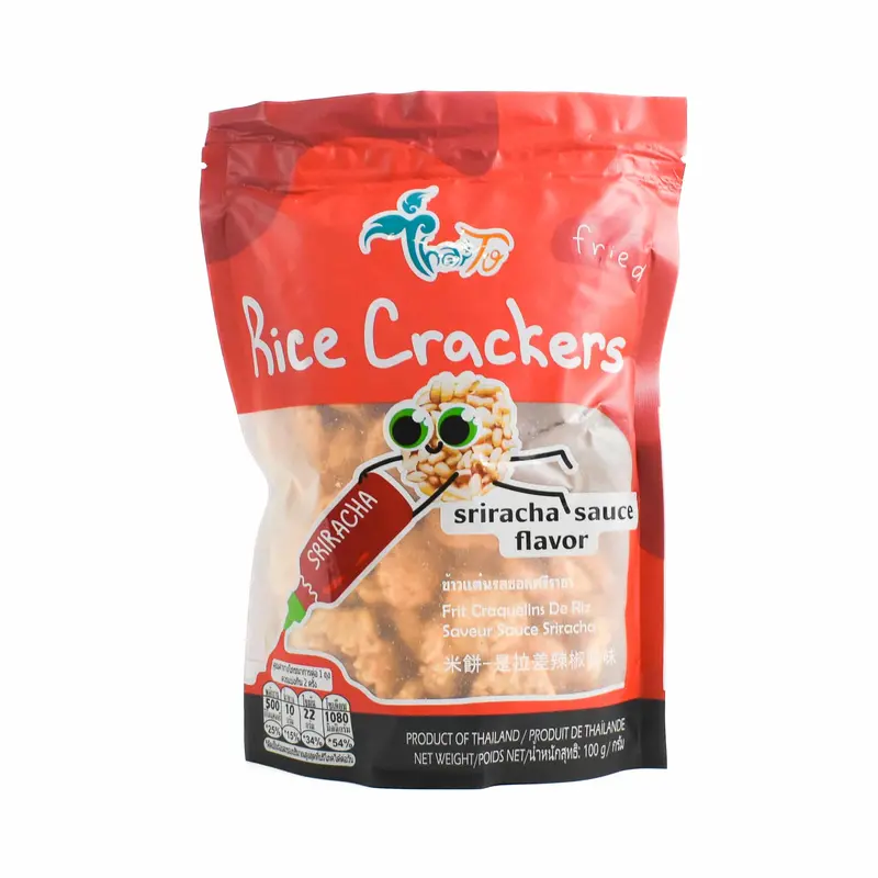 Sriracha-Flavored Rice Crackers – Crunchy Snack, 100G Bag 1