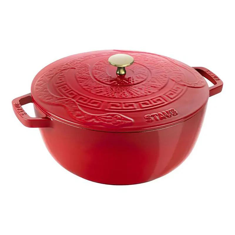 Staub Limited Edition Year Of The Snake 5-Quart Enameled Cast Iron Dutch Oven – Cherry Red 1
